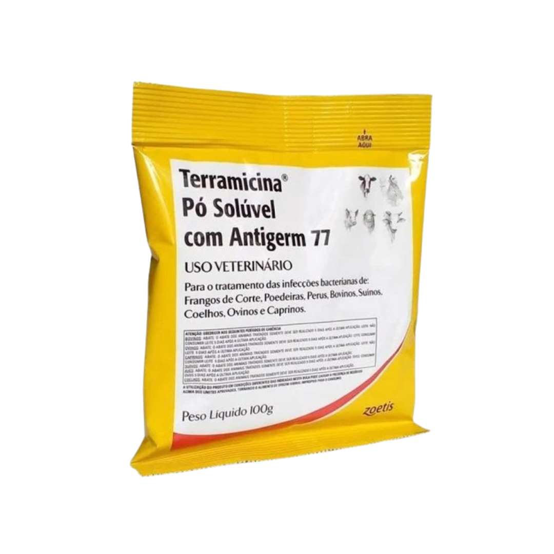 Polvo soluble de terramicina con Antigerm 77 100 g - Zoetis - Agropecuaria Tamboril Venezuela