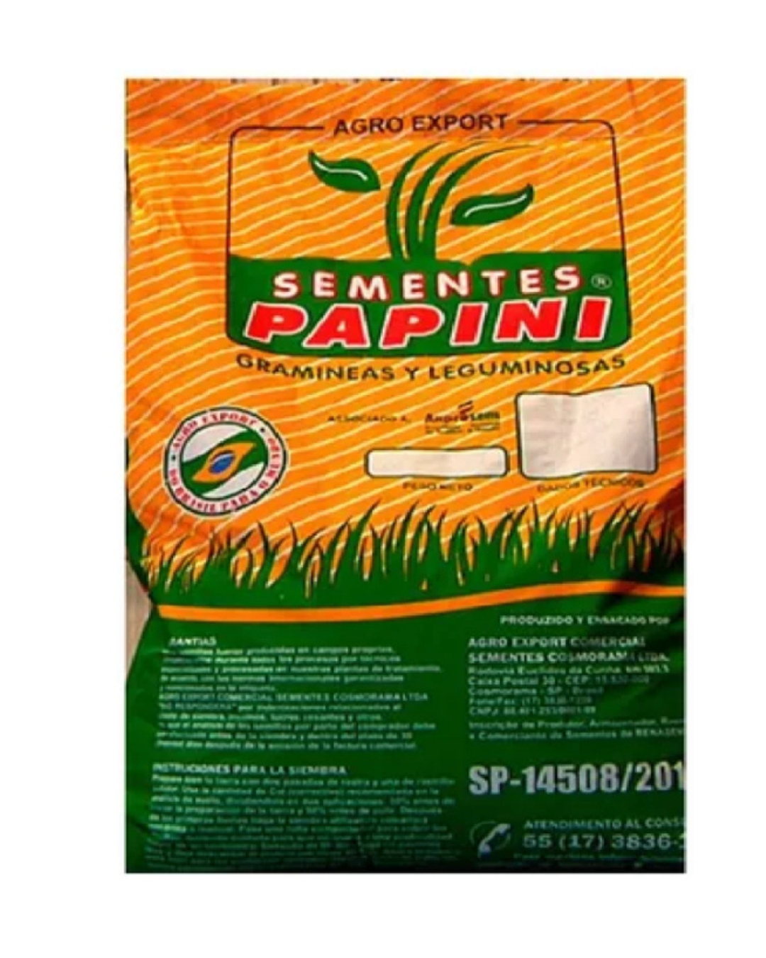 Semilla de pasto Llanero Brachiaria Dictyoneura - 20 Kg. - Papini