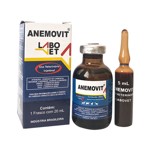 Anemovit ® 20 ML + 5 ML V/B12 - Labovet - Agropecuaria Tamboril